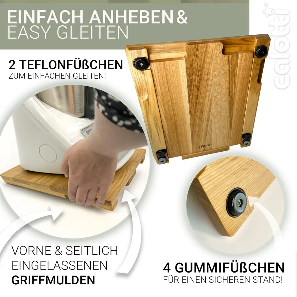 Oak IDOKY® Design-Gleitbrett mit Schneidbrett, geölt – Produktbild 6