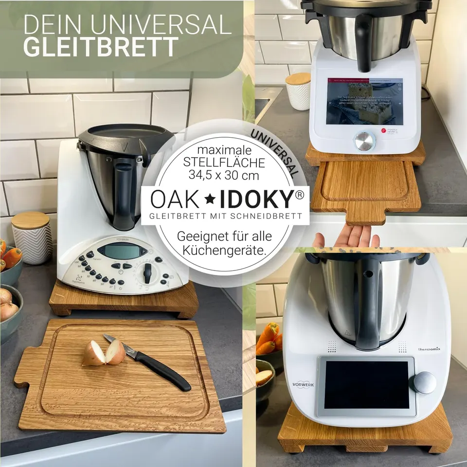 Oak IDOKY® Design-Gleitbrett mit Schneidbrett, geölt – Produktbild 8