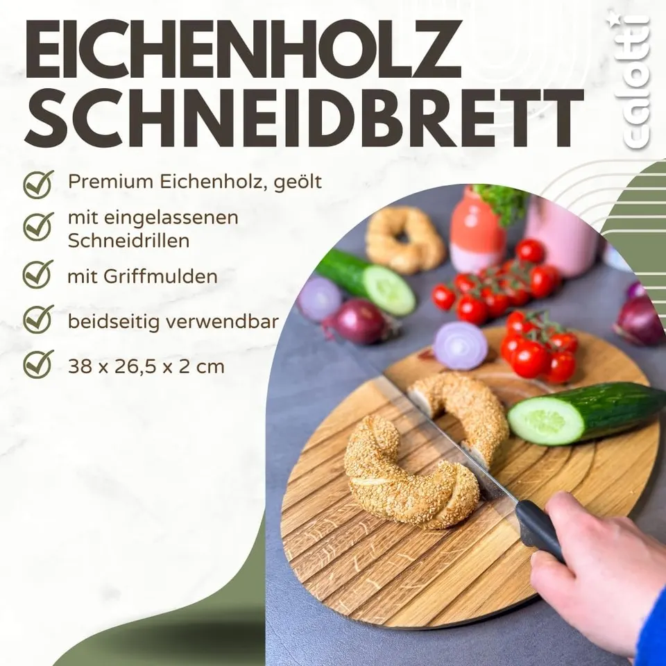 Schneidebrett oval im Regenbogendesign, Eiche – Produktbild 3