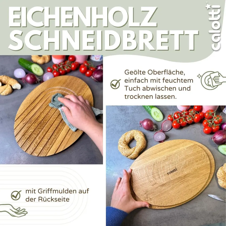 Schneidebrett oval im Regenbogendesign, Eiche – Produktbild 7
