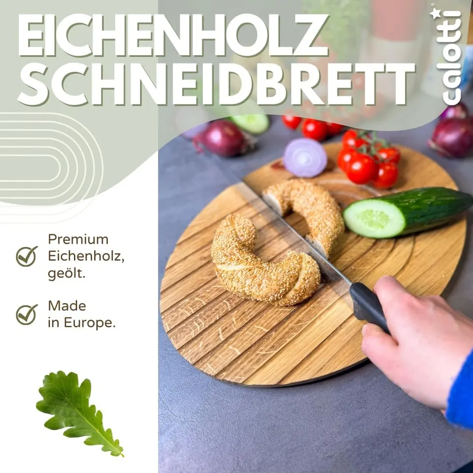 Schneidebrett oval im Regenbogendesign, Eiche – Produktbild 8
