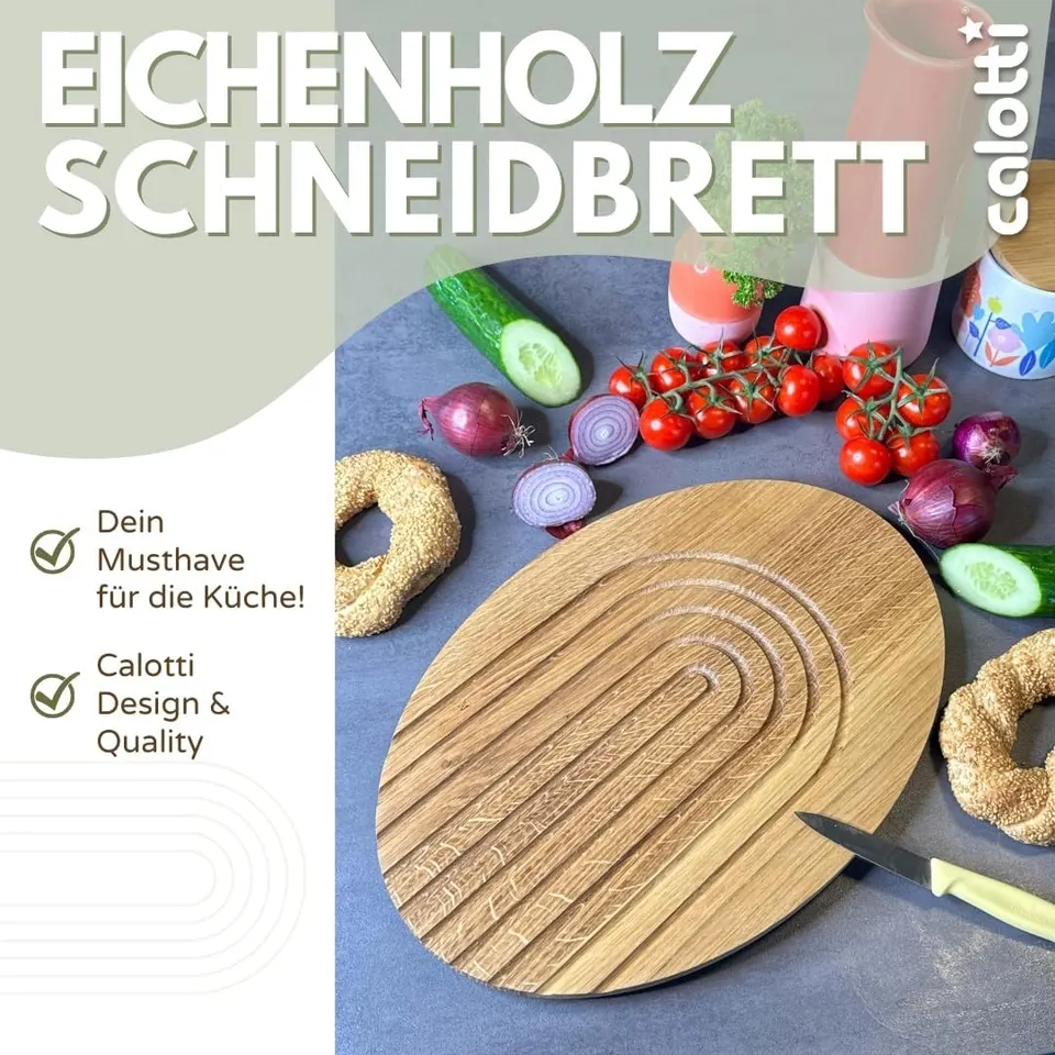 Schneidebrett oval im Regenbogendesign, Eiche – Produktbild 9