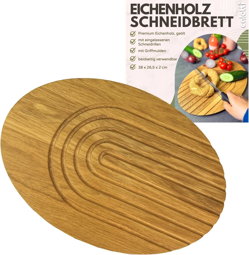Calotti® Schneidebrett oval im Regenbogendesign