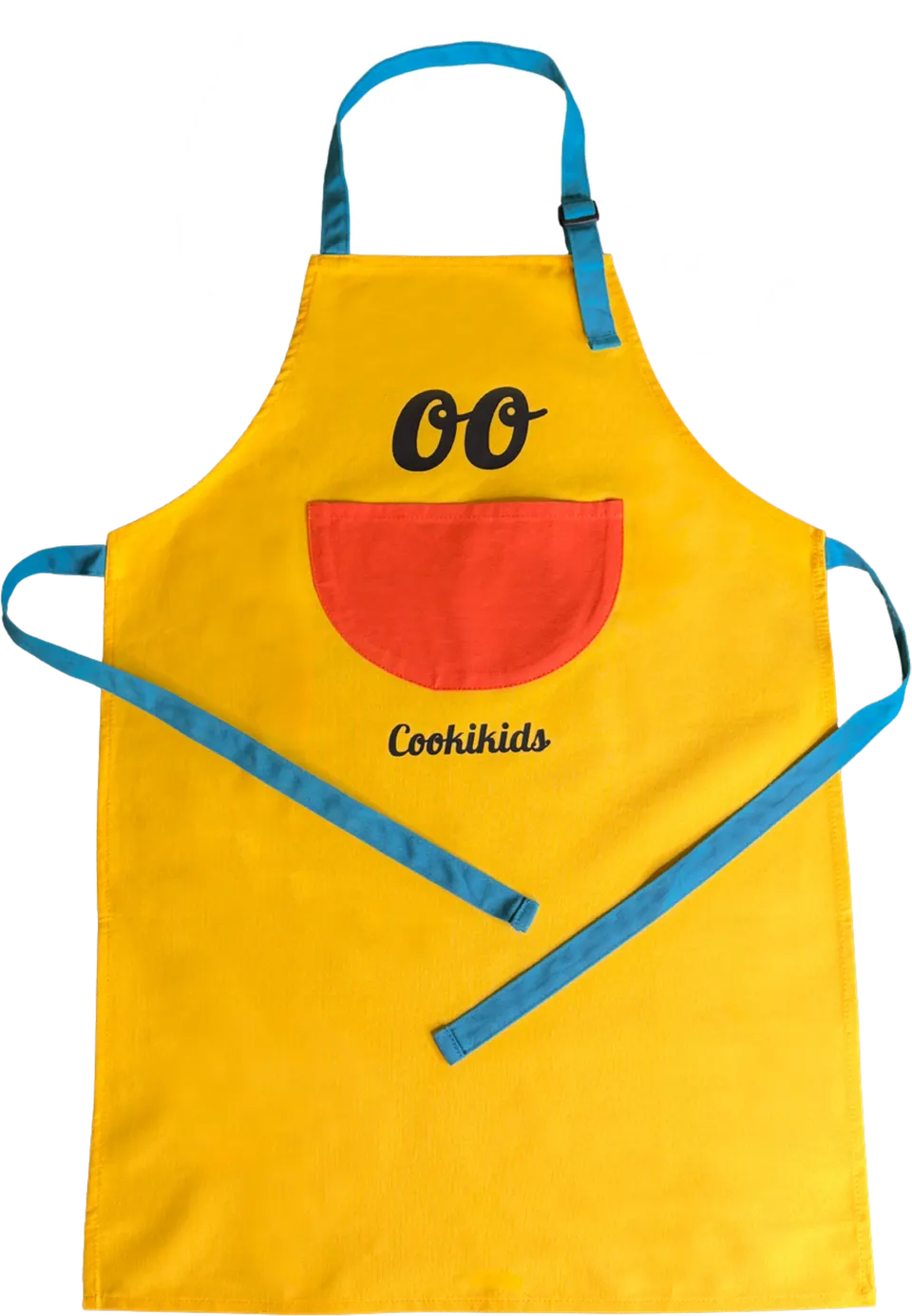 Cookikids® Kinderschürze in Gelb mit orangefarbener Fronttasche