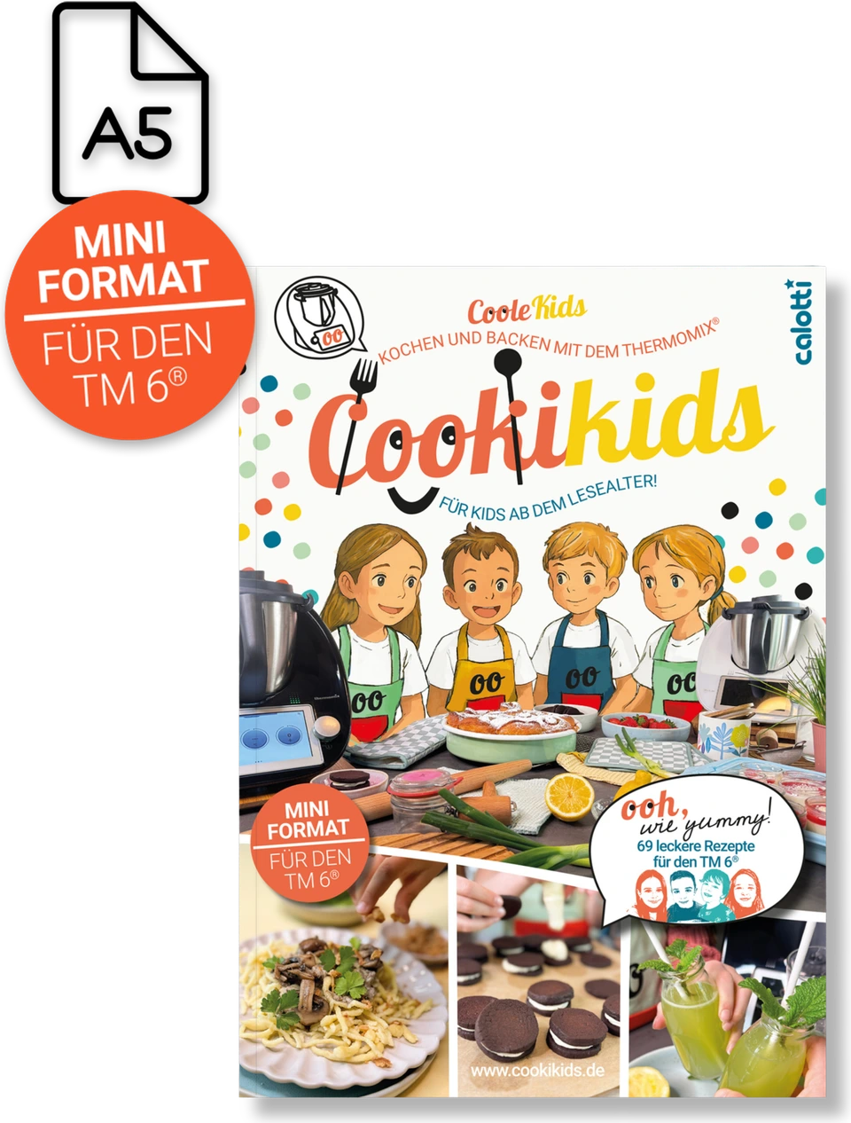 Cookikids® Kinderkoch- und Backbuch für den Thermomix® TM6 im Mini-Format A5