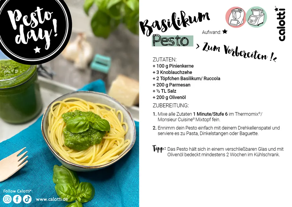 Rezeptkarte Basilikum Pesto