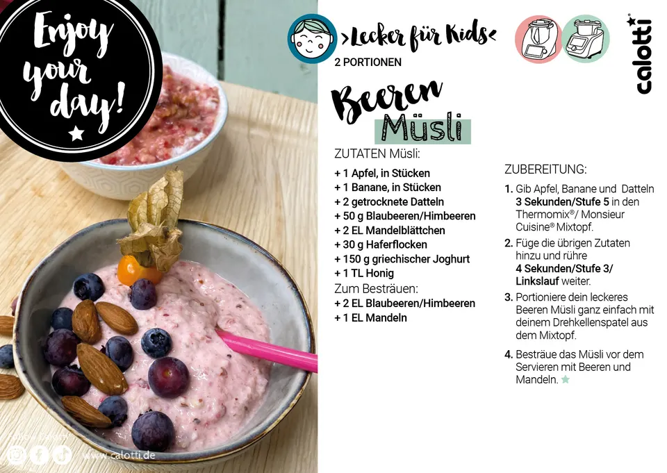 Rezeptkarte Beeren Müsli