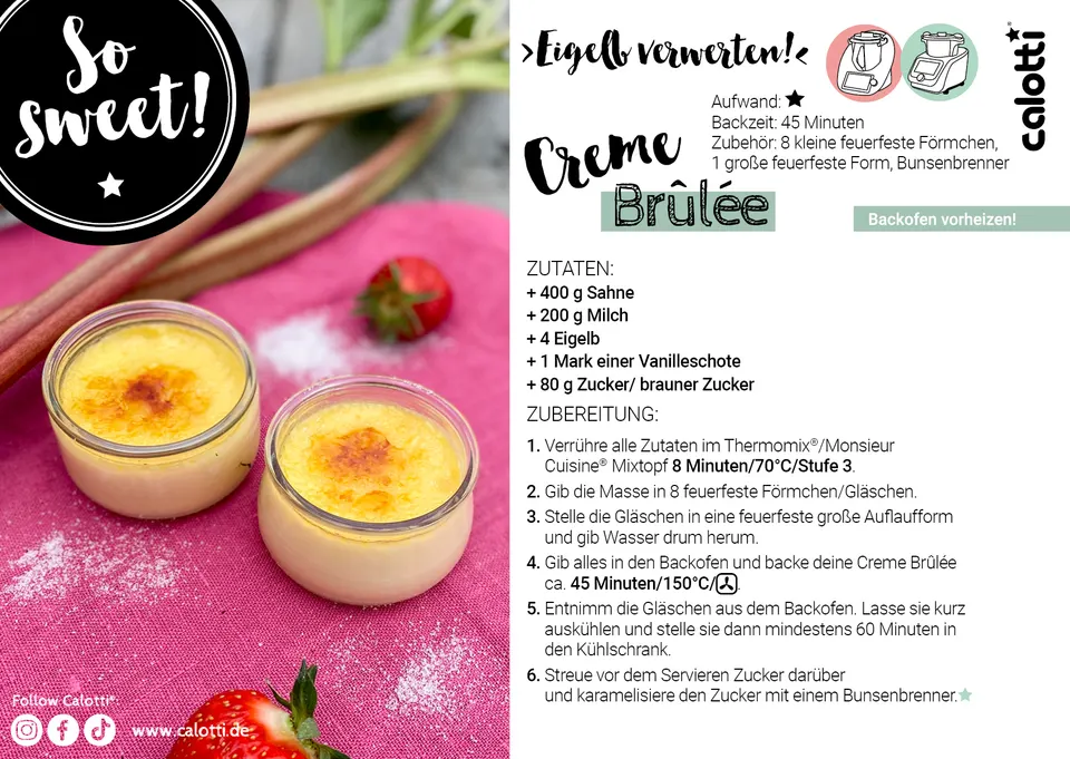 Rezeptkarte Creme Brûlée