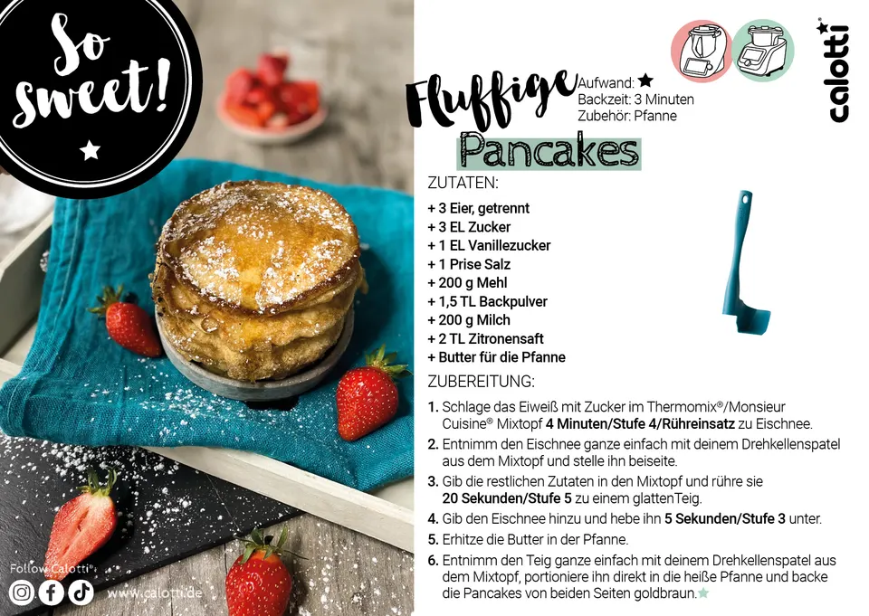 Rezeptkarte Fluffige Pancakes