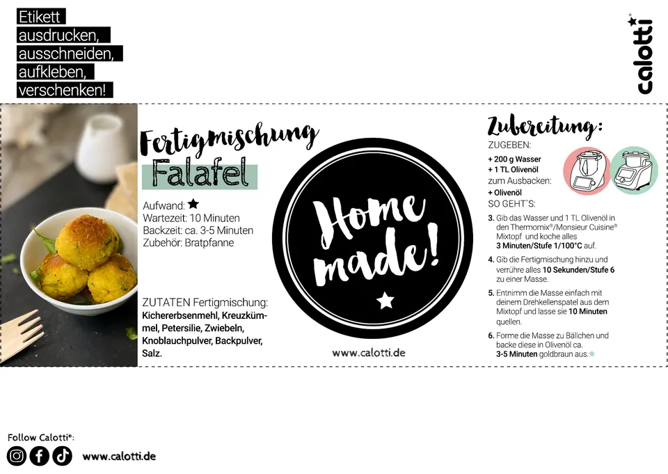 Rezeptkarte Frische Falafel