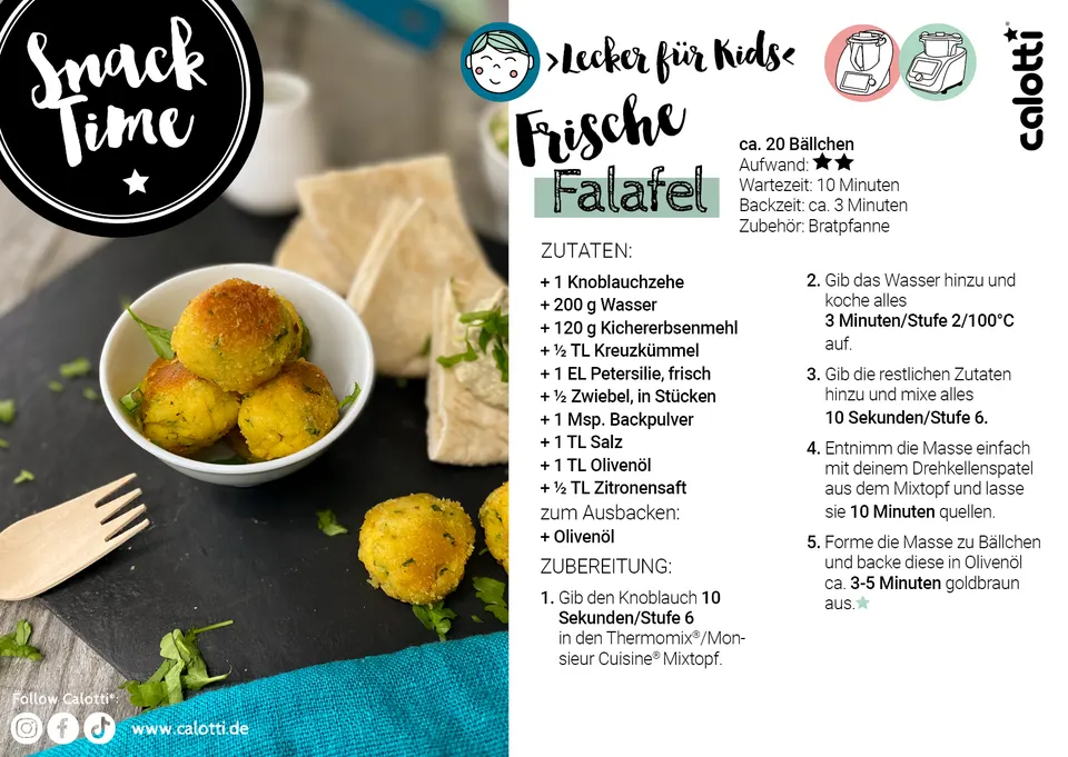 Rezeptkarte Frische Falafel