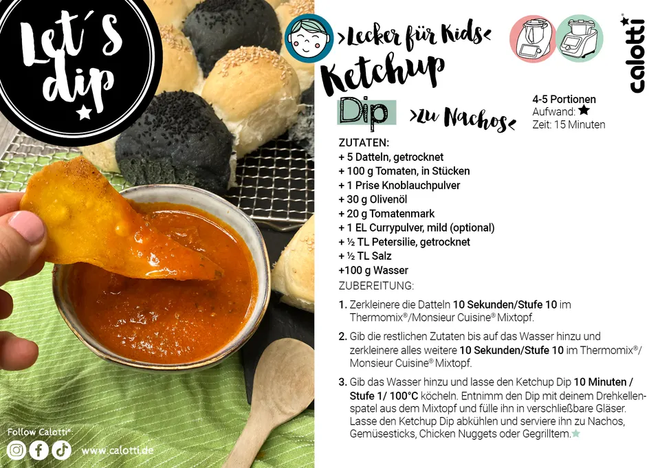 Rezeptkarte Ketchup Dip zu Nachos