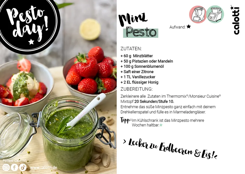 Rezeptkarte Minz Pesto