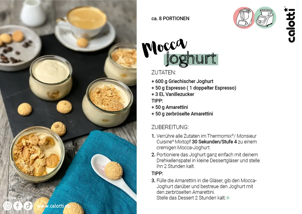 Rezeptkarte Mocca Joghurt