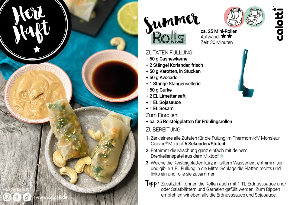 Rezeptkarte Summer Rolls