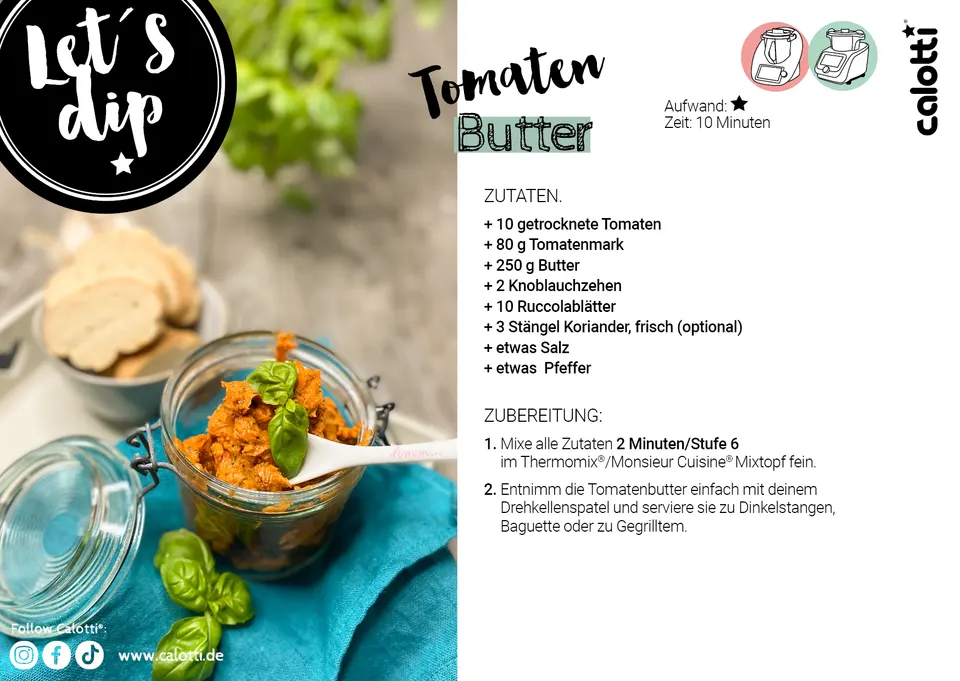 Rezeptkarte Tomaten Butter